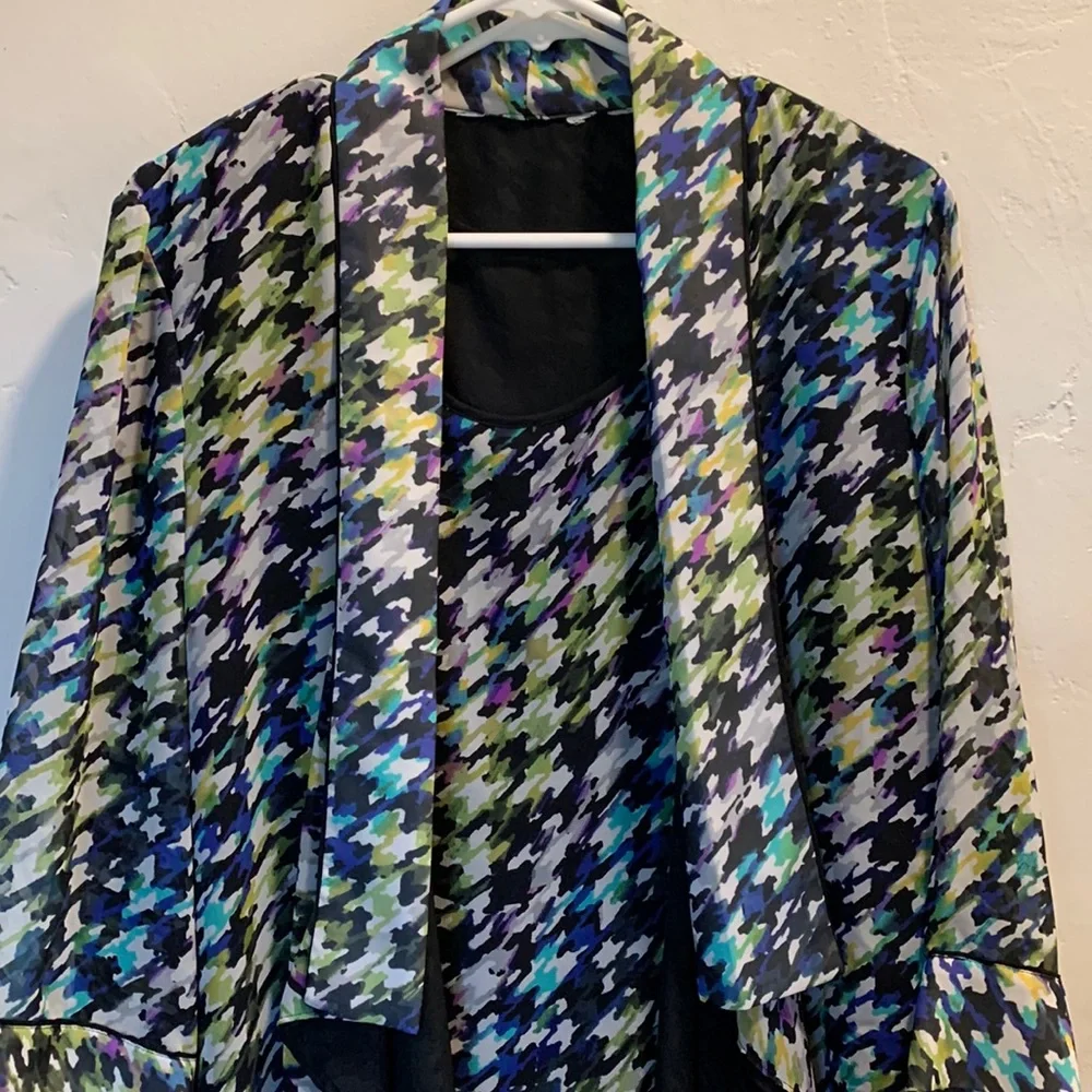 2-Piece Checked Tank & Jacket Set Size Large